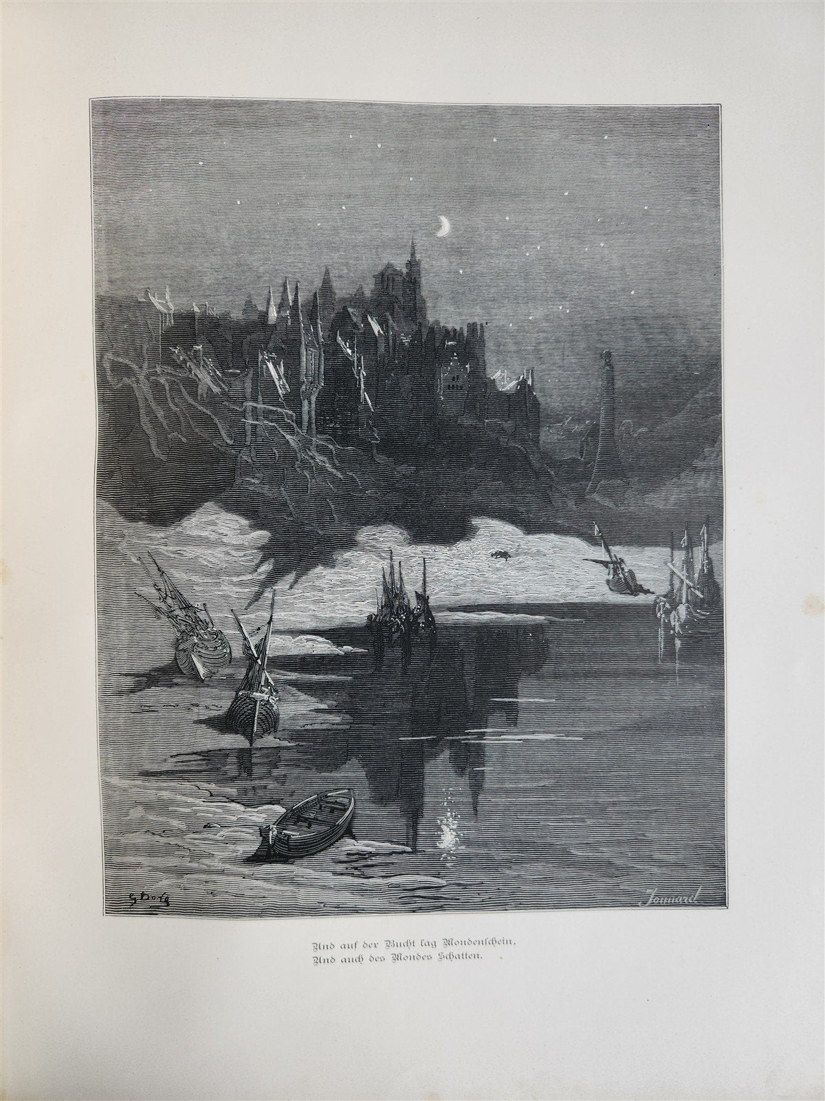 1877 ANCIENT MARINER ILLUSTRATED by GUSTAVE DORE antique Der alte Matrose GERMAN