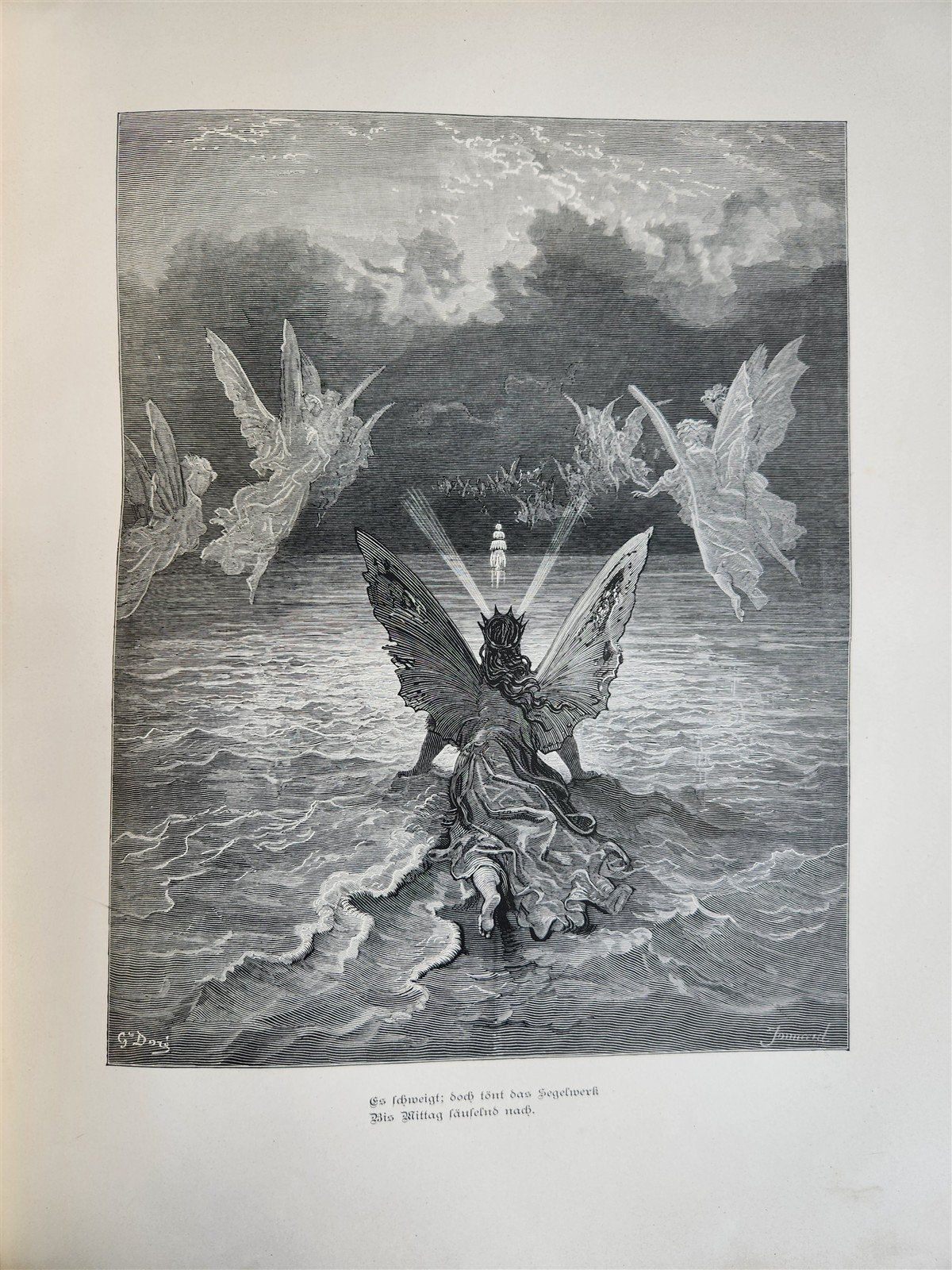 1877 ANCIENT MARINER ILLUSTRATED by GUSTAVE DORE antique Der alte Matrose GERMAN