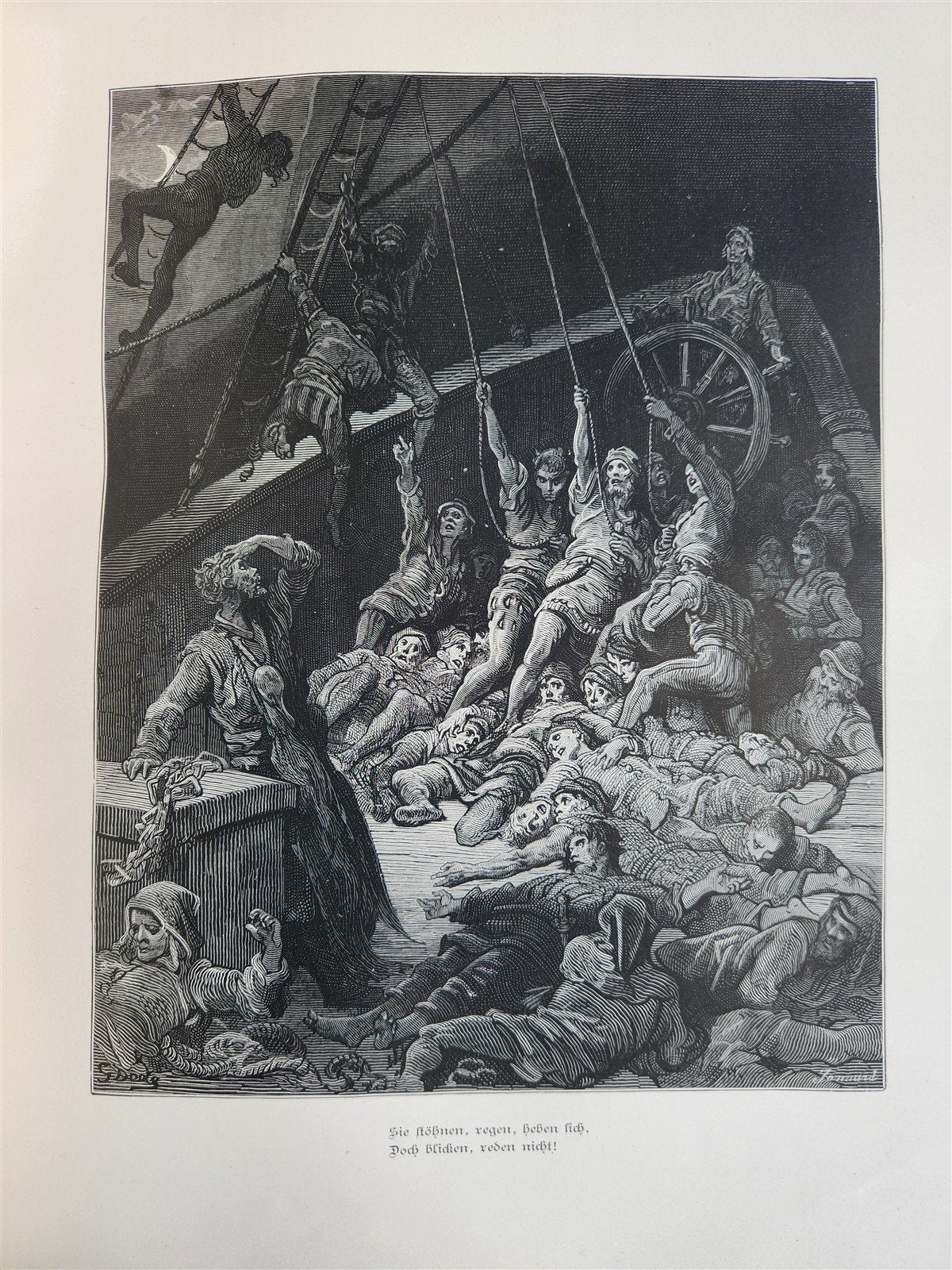 1877 ANCIENT MARINER ILLUSTRATED by GUSTAVE DORE antique Der alte Matrose GERMAN