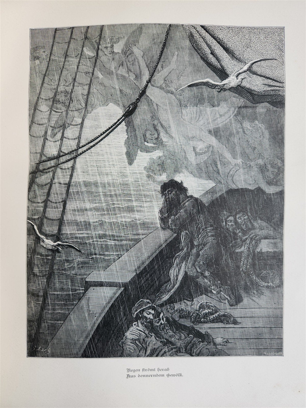 1877 ANCIENT MARINER ILLUSTRATED by GUSTAVE DORE antique Der alte Matrose GERMAN