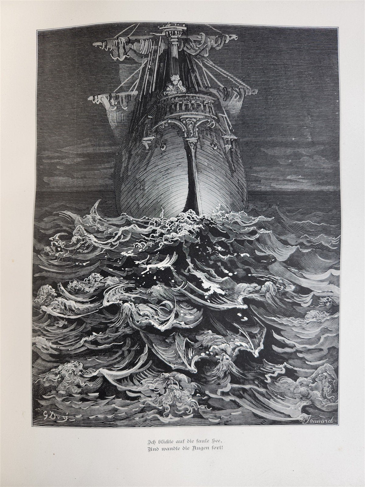 1877 ANCIENT MARINER ILLUSTRATED by GUSTAVE DORE antique Der alte Matrose GERMAN