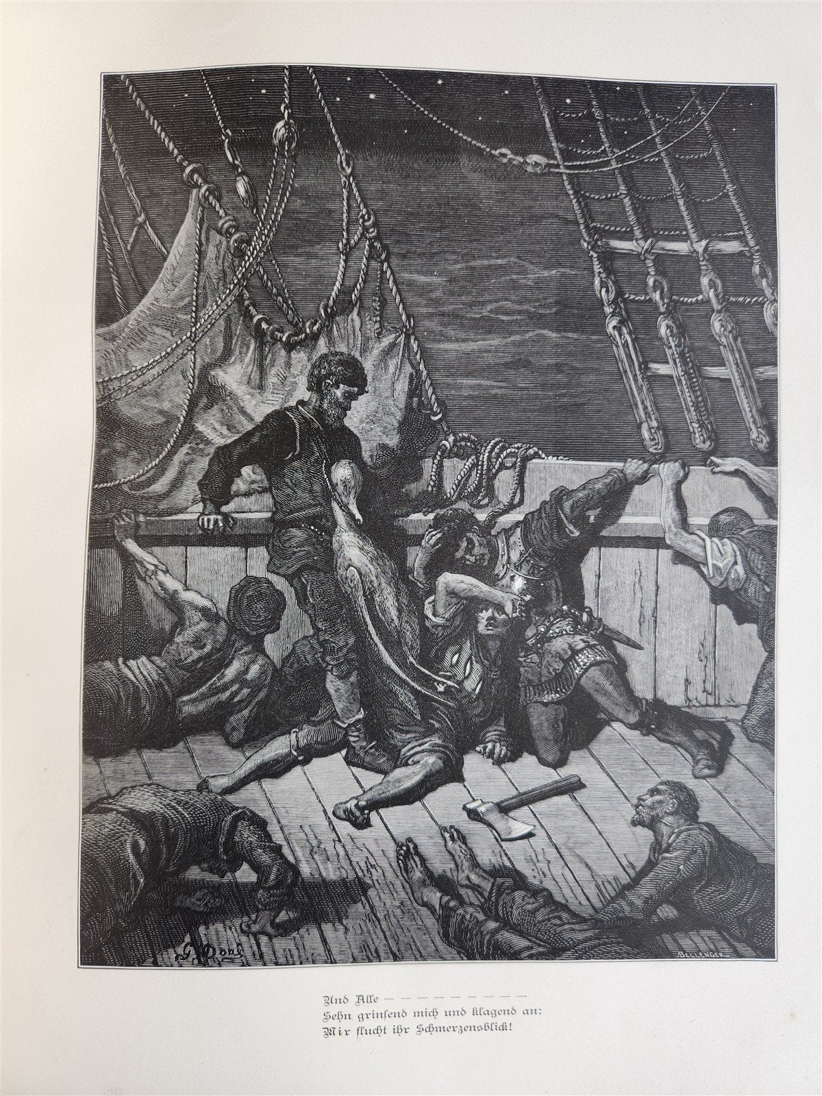 1877 ANCIENT MARINER ILLUSTRATED by GUSTAVE DORE antique Der alte Matrose GERMAN