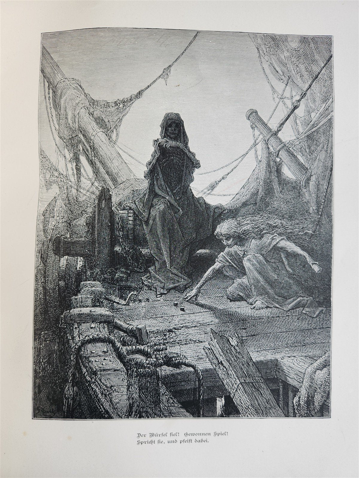 1877 ANCIENT MARINER ILLUSTRATED by GUSTAVE DORE antique Der alte Matrose GERMAN