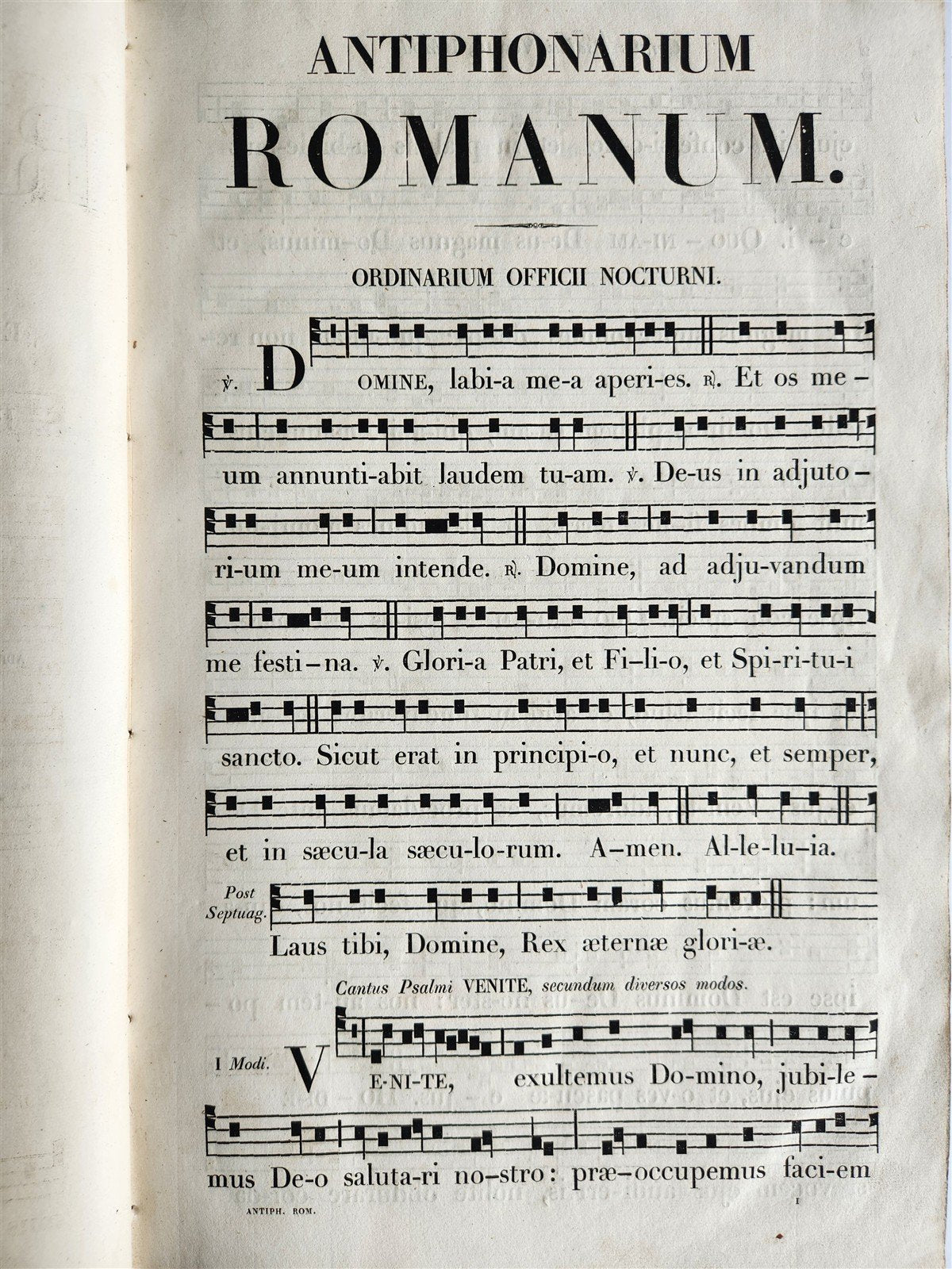 1854 ANTIPHONARIUM ROMANUM antique MASSIVE FOLIO 12.5 by 18.5"