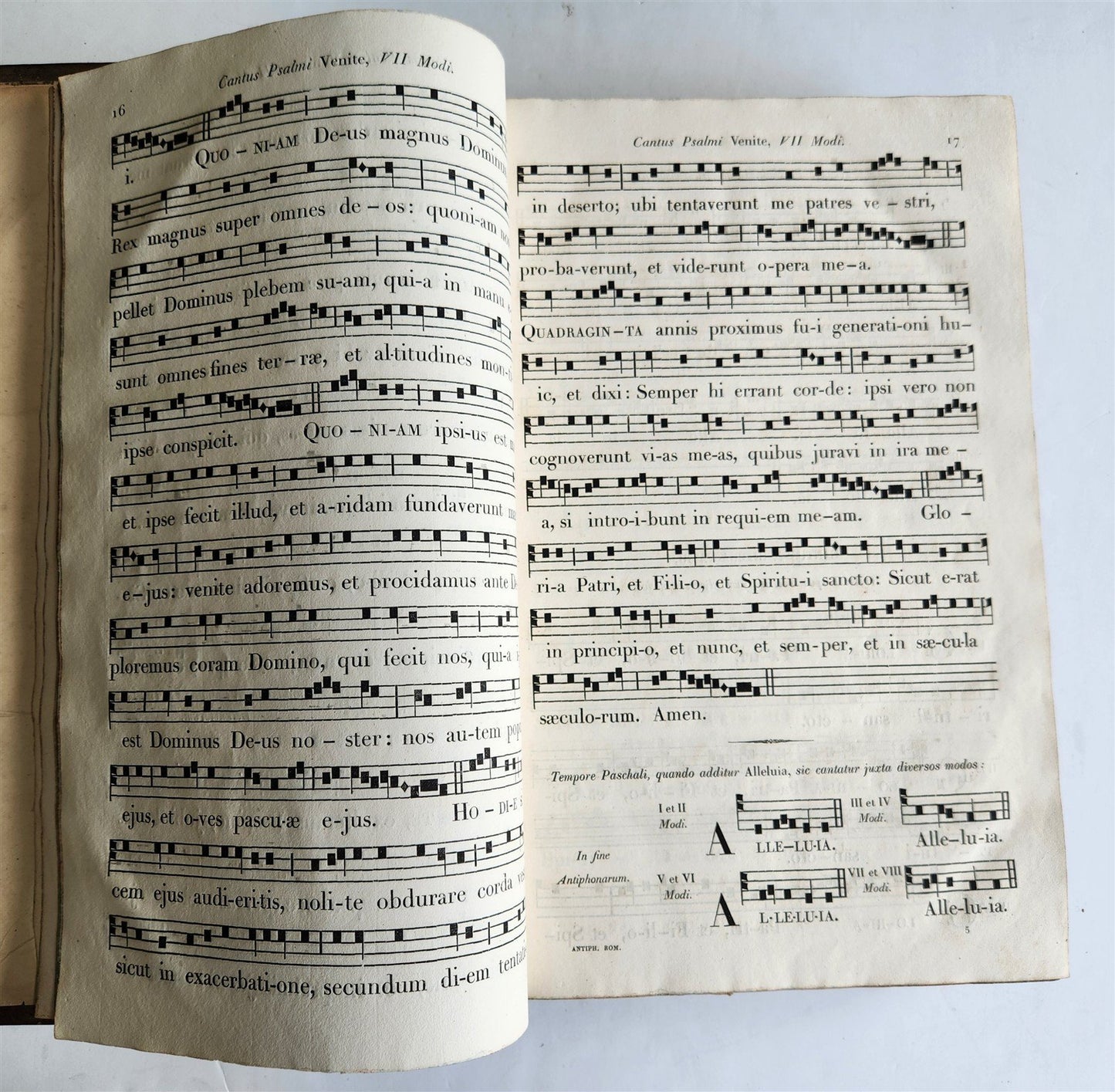1854 ANTIPHONARIUM ROMANUM antique MASSIVE FOLIO 12.5 by 18.5"