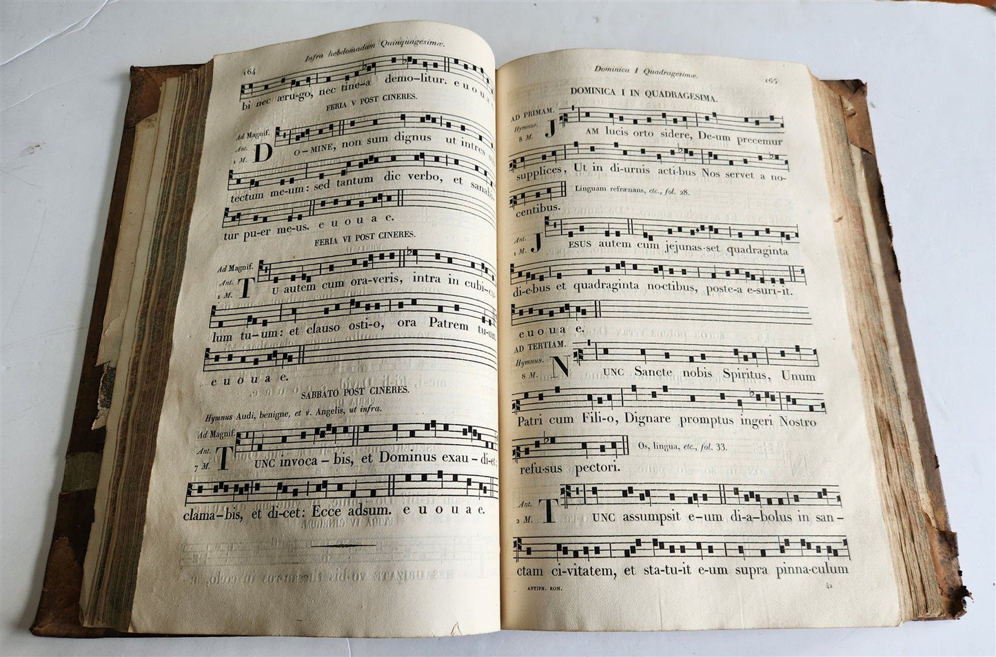1854 ANTIPHONARIUM ROMANUM antique MASSIVE FOLIO 12.5 by 18.5"