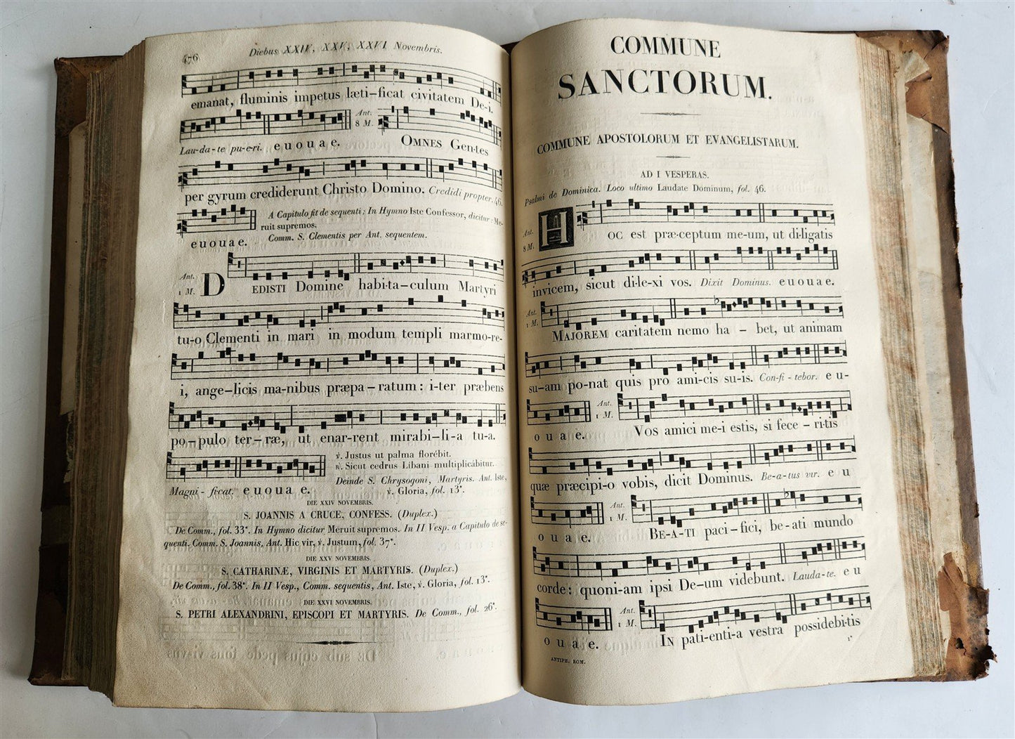 1854 ANTIPHONARIUM ROMANUM antique MASSIVE FOLIO 12.5 by 18.5"
