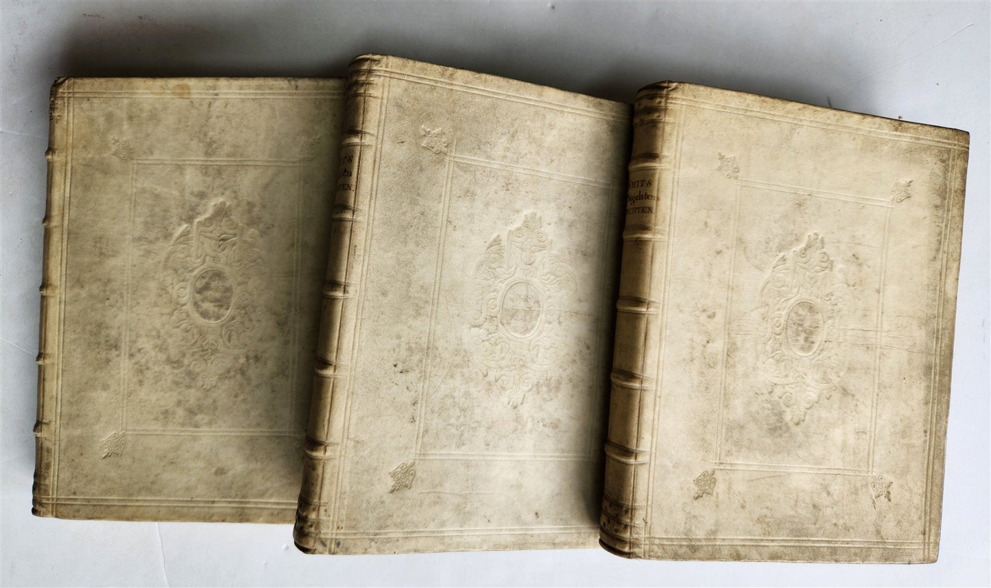1753 DUTCH POETRY 3 VELLUM BOUND VOLUMES antique Nagelaten Gedichten