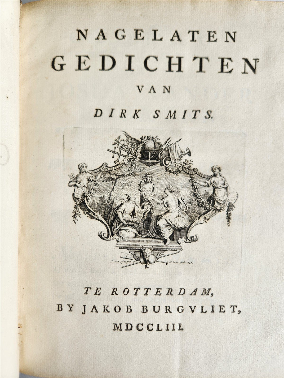 1753 DUTCH POETRY 3 VELLUM BOUND VOLUMES antique Nagelaten Gedichten