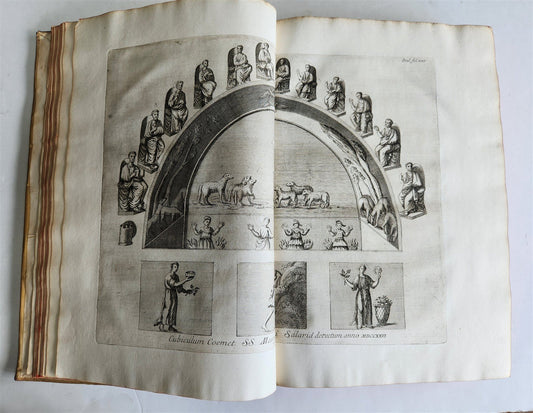 1728 LIVES of ROMAN POPES by Anastasius Bibliothecarius VELLUM FOLIO antique