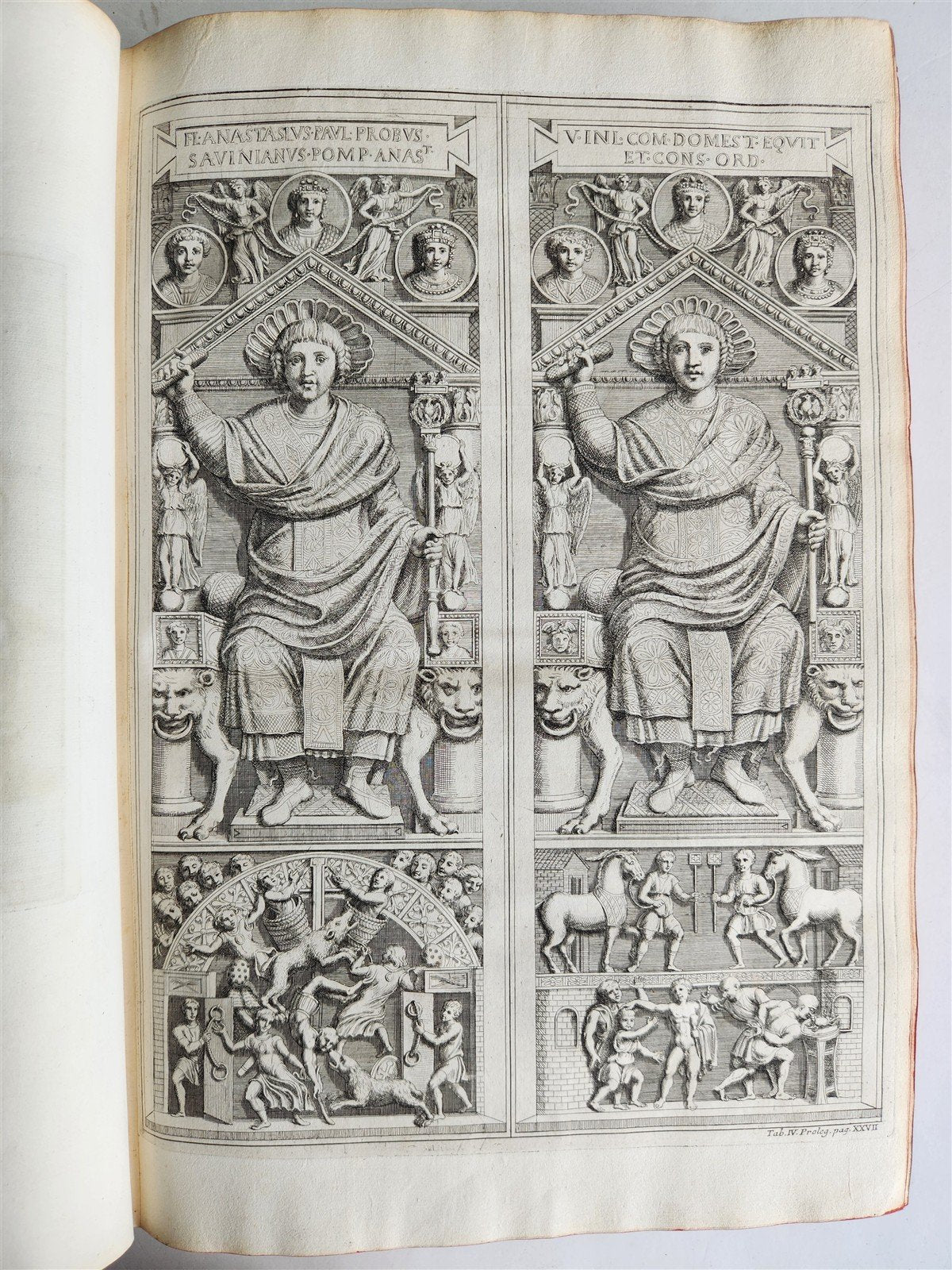 1728 LIVES of ROMAN POPES by Anastasius Bibliothecarius VELLUM FOLIO antique