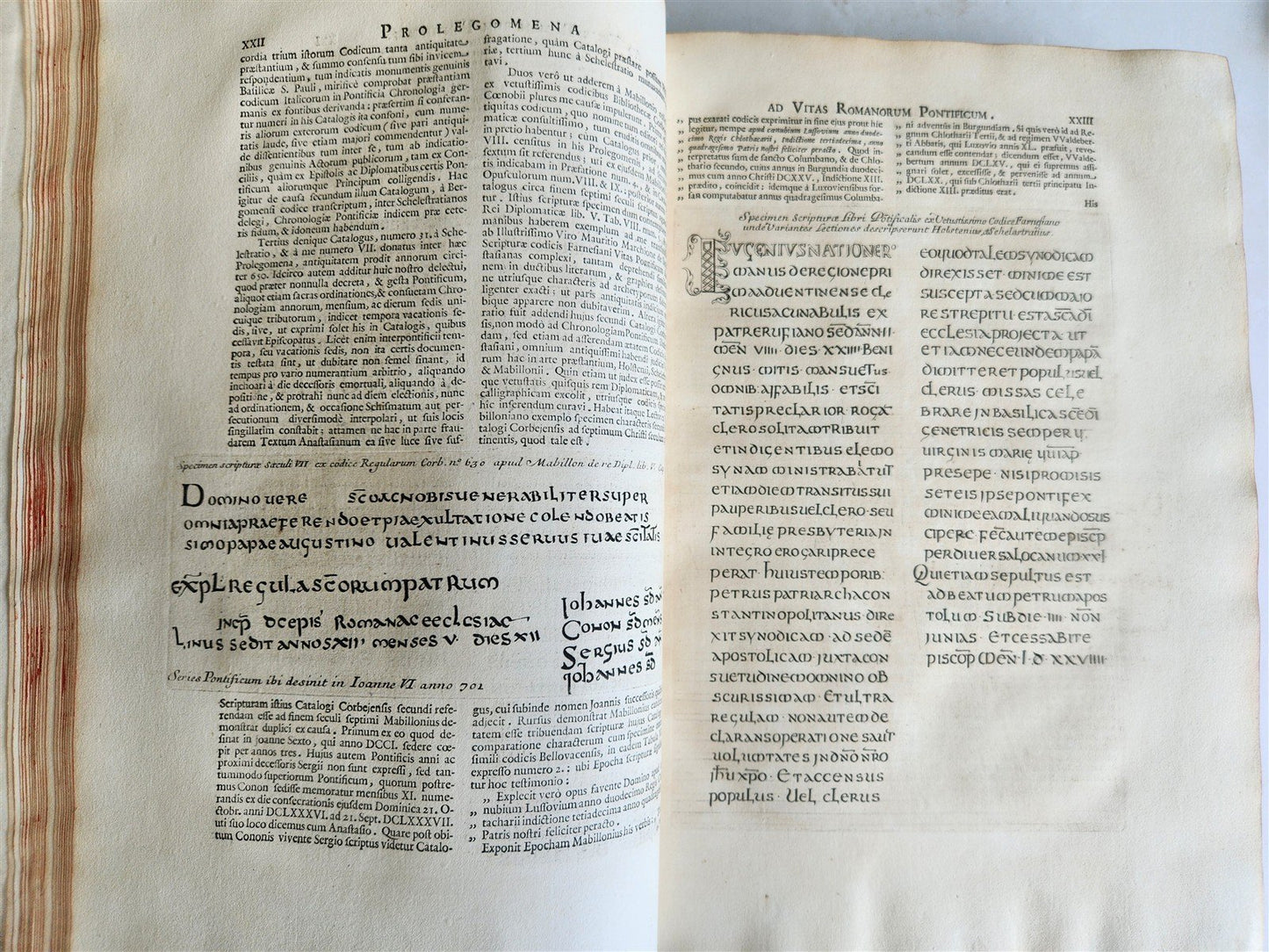 1723 LIVES of ROMAN POPES by Anastasius Bibliothecarius VELLUM FOLIO antique