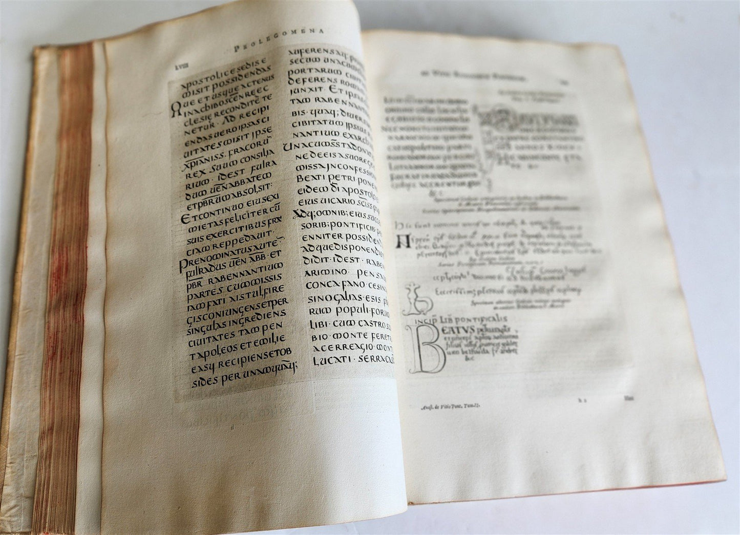 1723 LIVES of ROMAN POPES by Anastasius Bibliothecarius VELLUM FOLIO antique