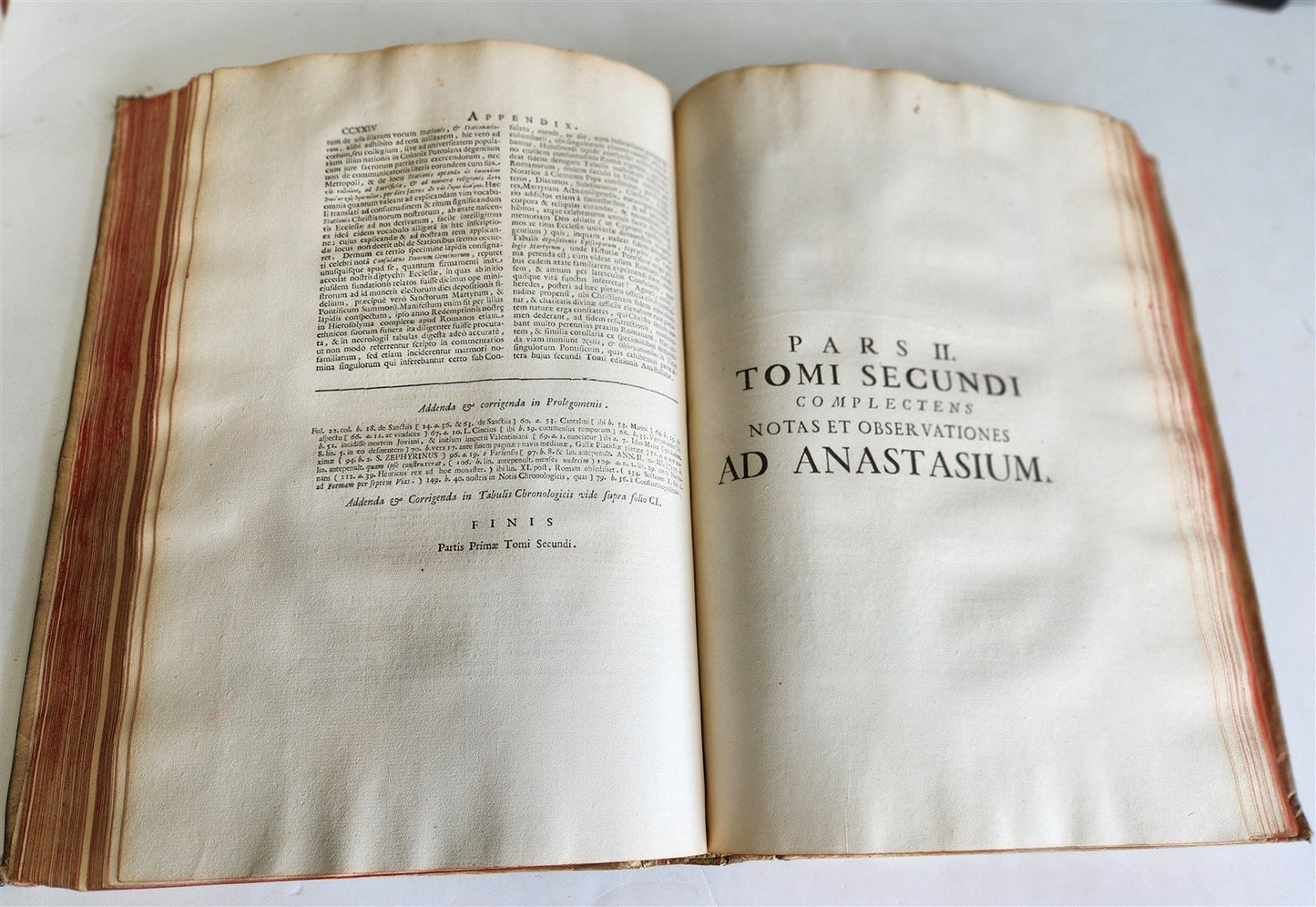 1723 LIVES of ROMAN POPES by Anastasius Bibliothecarius VELLUM FOLIO antique