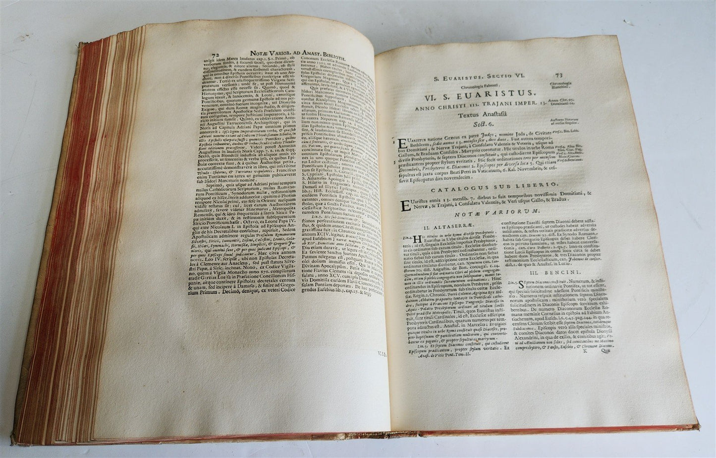 1723 LIVES of ROMAN POPES by Anastasius Bibliothecarius VELLUM FOLIO antique