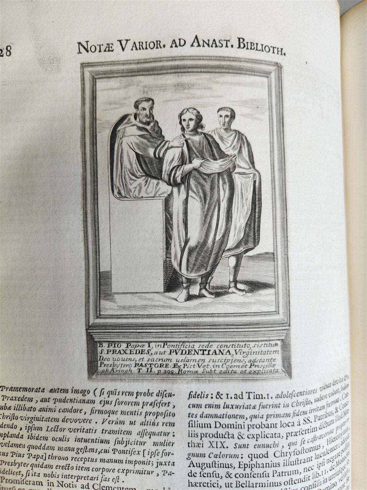 1723 LIVES of ROMAN POPES by Anastasius Bibliothecarius VELLUM FOLIO antique