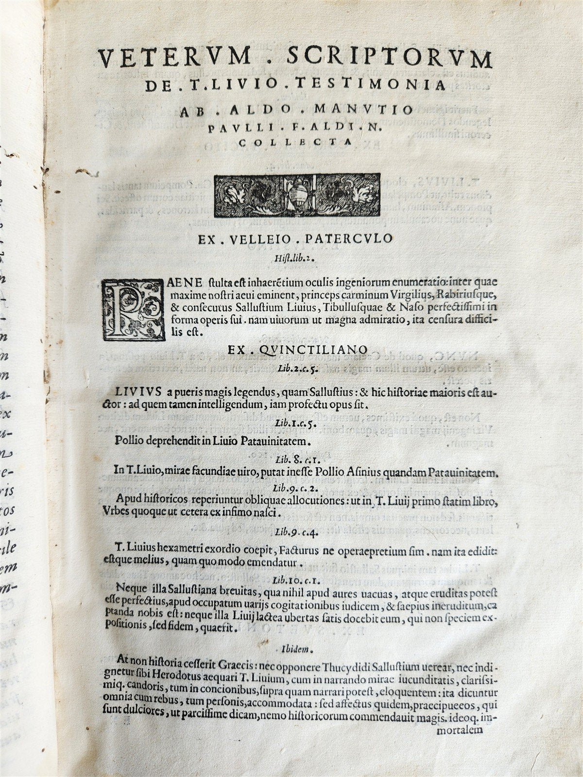 1572 ALDINE PRESS ROMAN HISTORY by TITUS LIVY antique 16th CENTURY VELLUM FOLIO