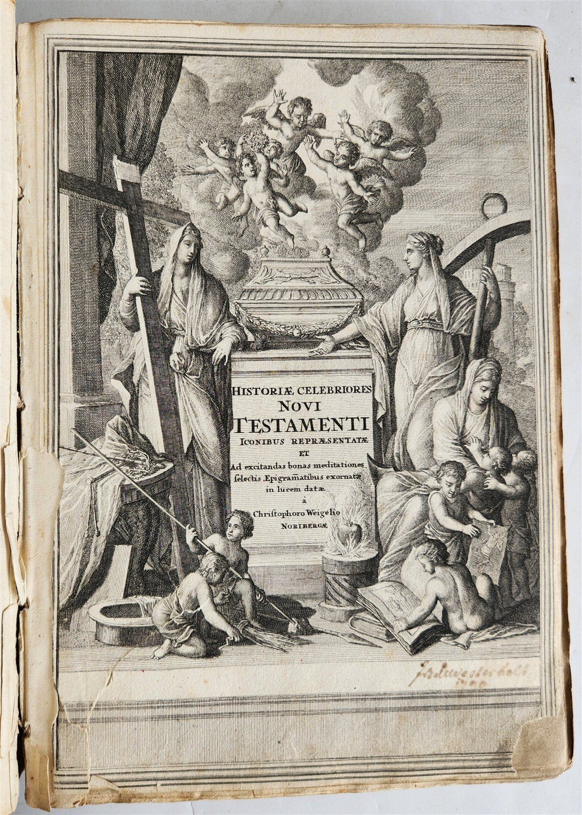 1712 BIBLE HISTORY antique ILLUSTRATED 158 ENGRAVINGS for OLD AND NEW TESTAMENT