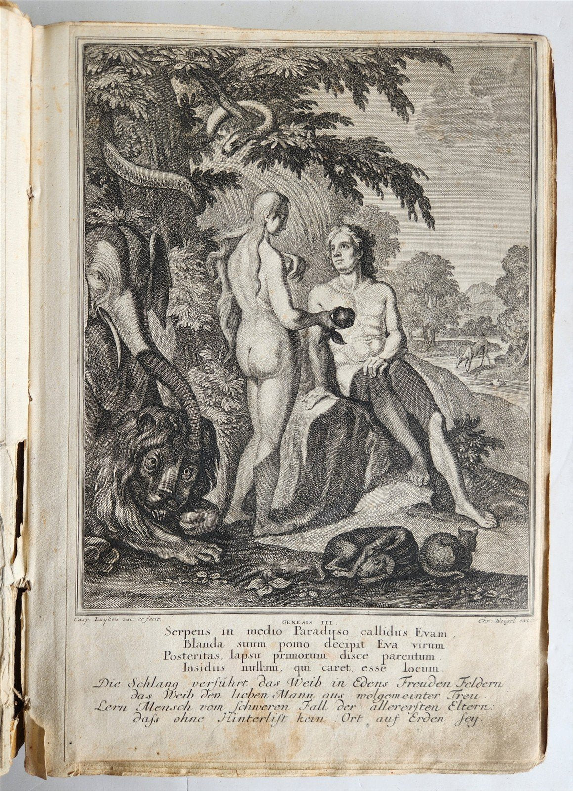 1712 BIBLE HISTORY antique ILLUSTRATED 158 ENGRAVINGS for OLD AND NEW TESTAMENT