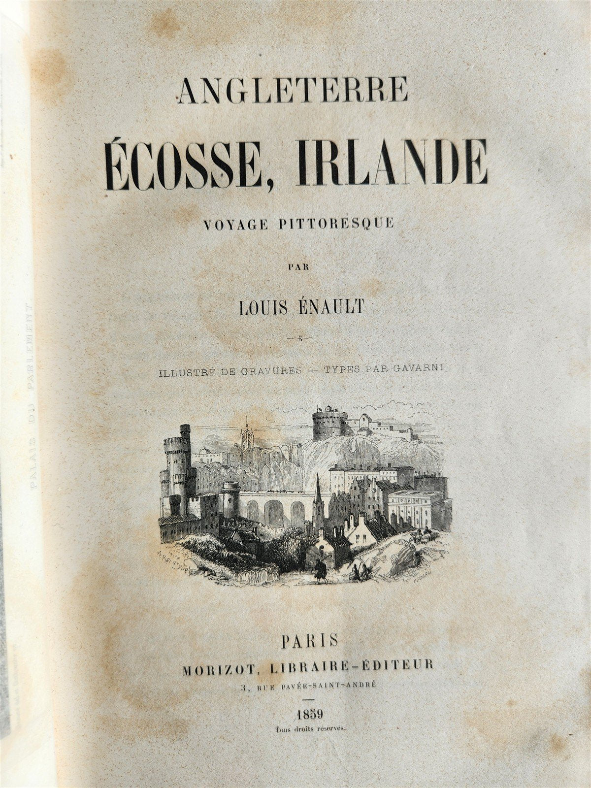 1859 PICTURESQUE ENGLAND SCOTLAND & IRELAND ANTIQUE illustrated IN FRENCH
