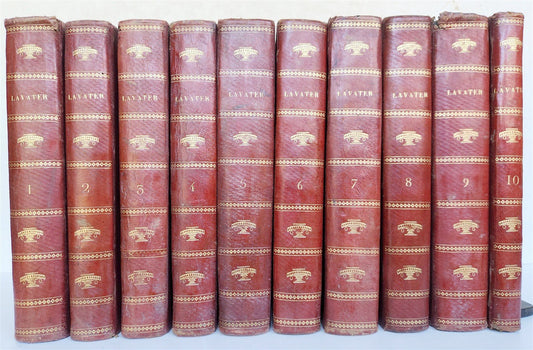 1806 ESSAYS on PHYSIOGNOMY by LAVATED 10 VOLUMES illustrated ANTIQUE