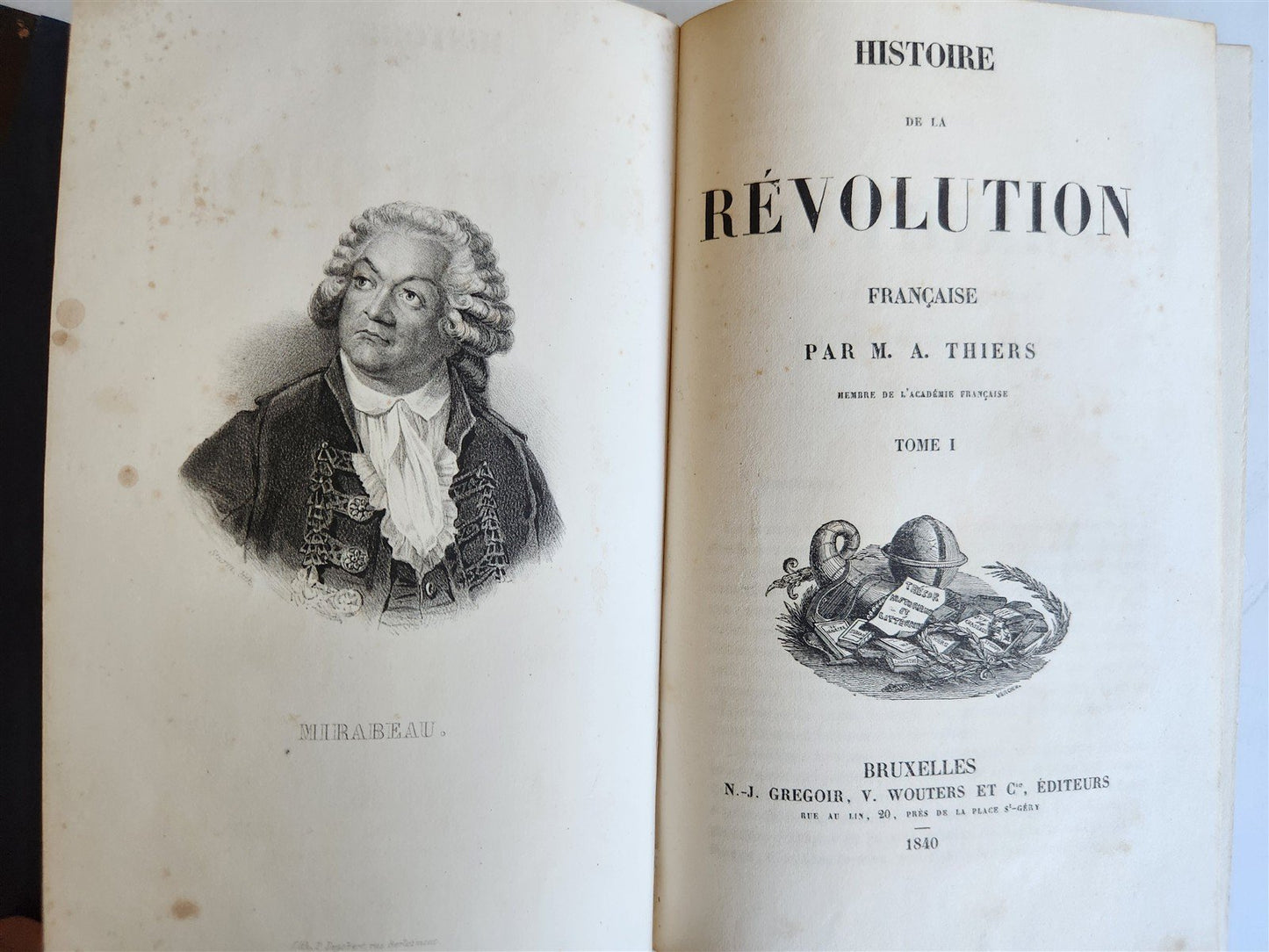 1840 HISTORY of FRENCH REVOLUTION 8 VOLUMES Histoire de la Révolution ANTIQUE
