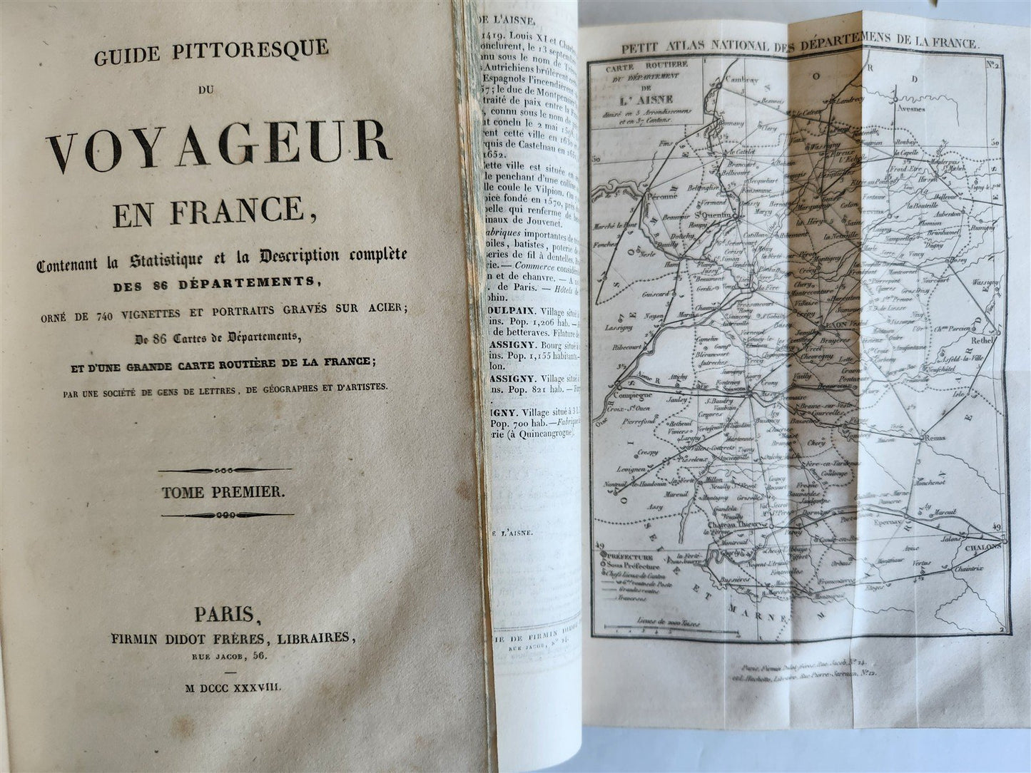1838 PICTURESQUE FRANCE fully illustrated 6 volumes ANTIQUE