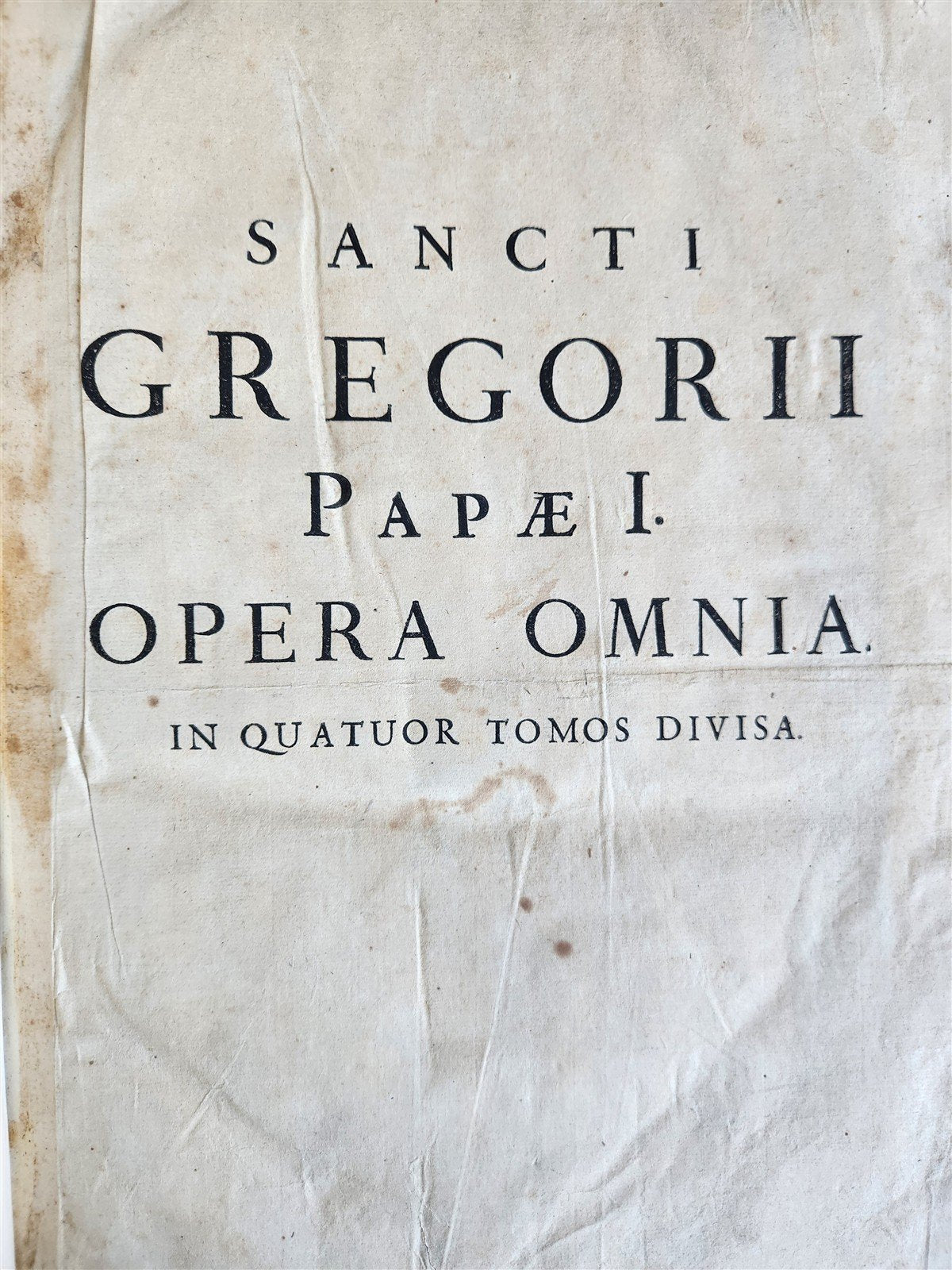 1705 ORDER of ST. BENEDICT WORKS SANCTI GREGORII 4 PIGSKIN FOLIO VOLS ANTIQUE