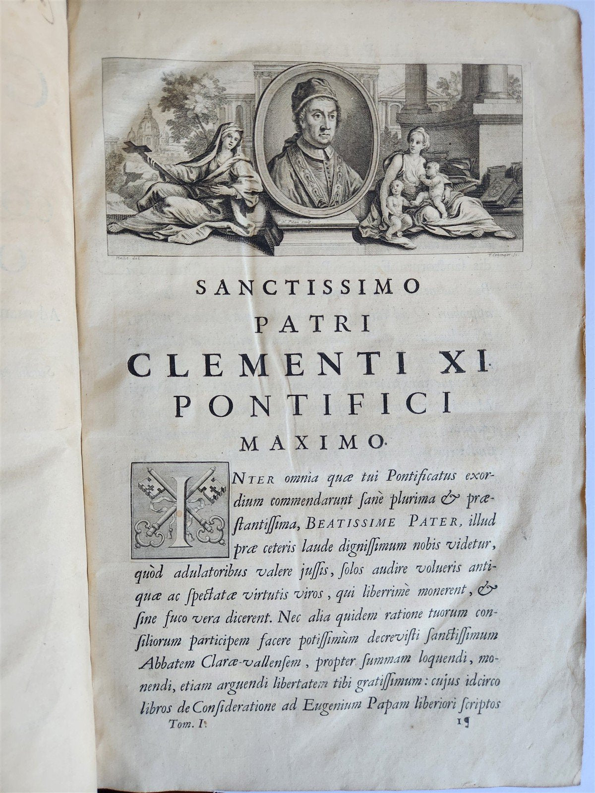 1705 ORDER of ST. BENEDICT WORKS SANCTI GREGORII 4 PIGSKIN FOLIO VOLS ANTIQUE