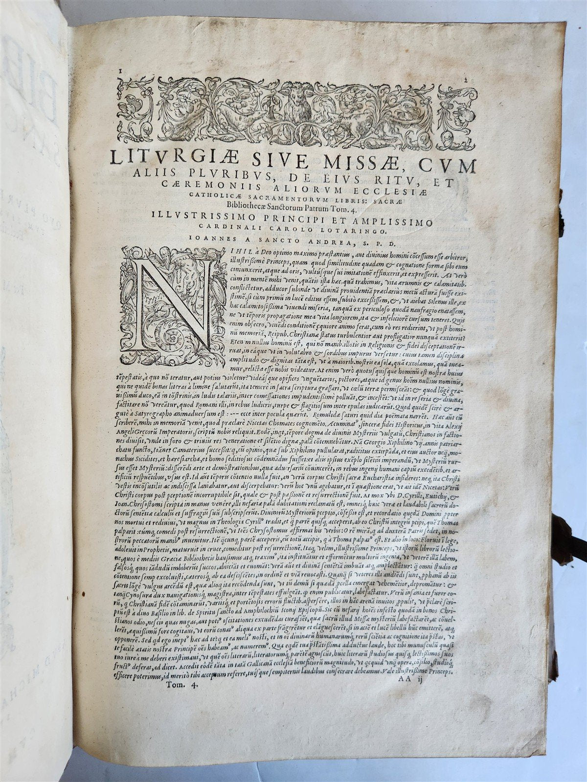 1575 Sacrae bibliothecae sanctorum patrum PIGSKIN FOLIO 16th century ANTIQUE