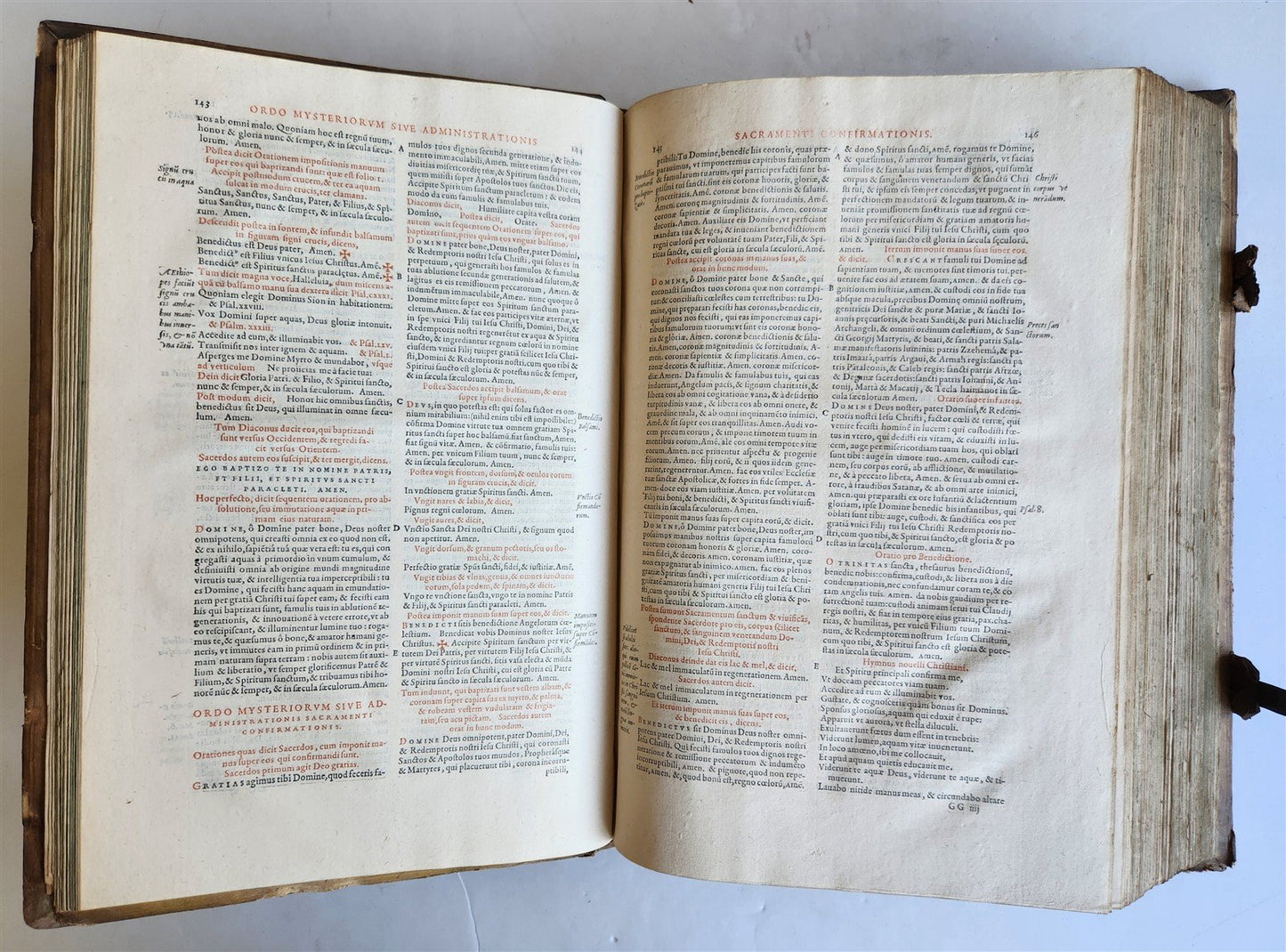 1575 Sacrae bibliothecae sanctorum patrum PIGSKIN FOLIO 16th century ANTIQUE