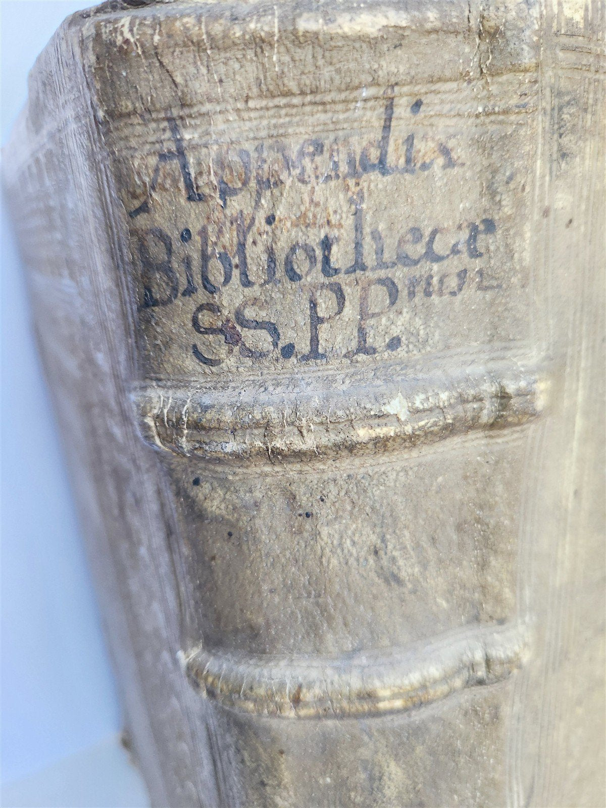 1579 Sacrae bibliothecae sanctorum patrum PIGSKIN BOUND FOLIO 16th cent. ANTIQUE
