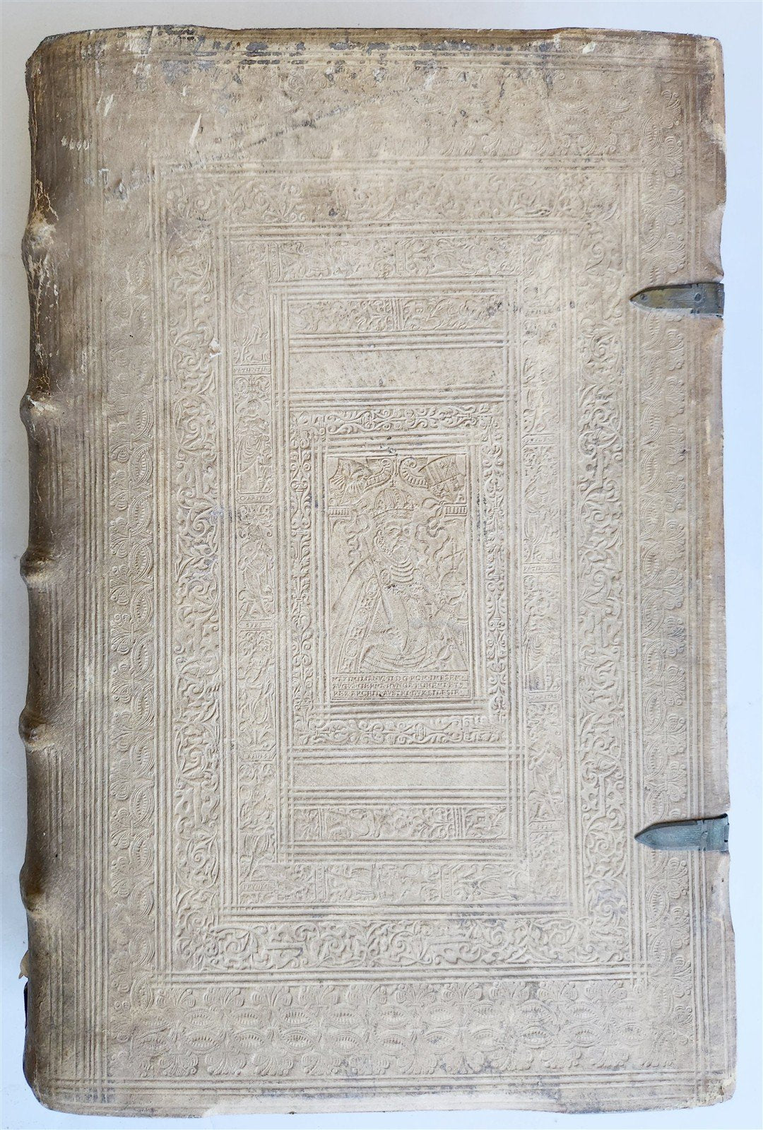 1575 Sacrae bibliothecae sanctorum patrum PIGSKIN BOUND FOLIO 16th cent. ANTIQUE