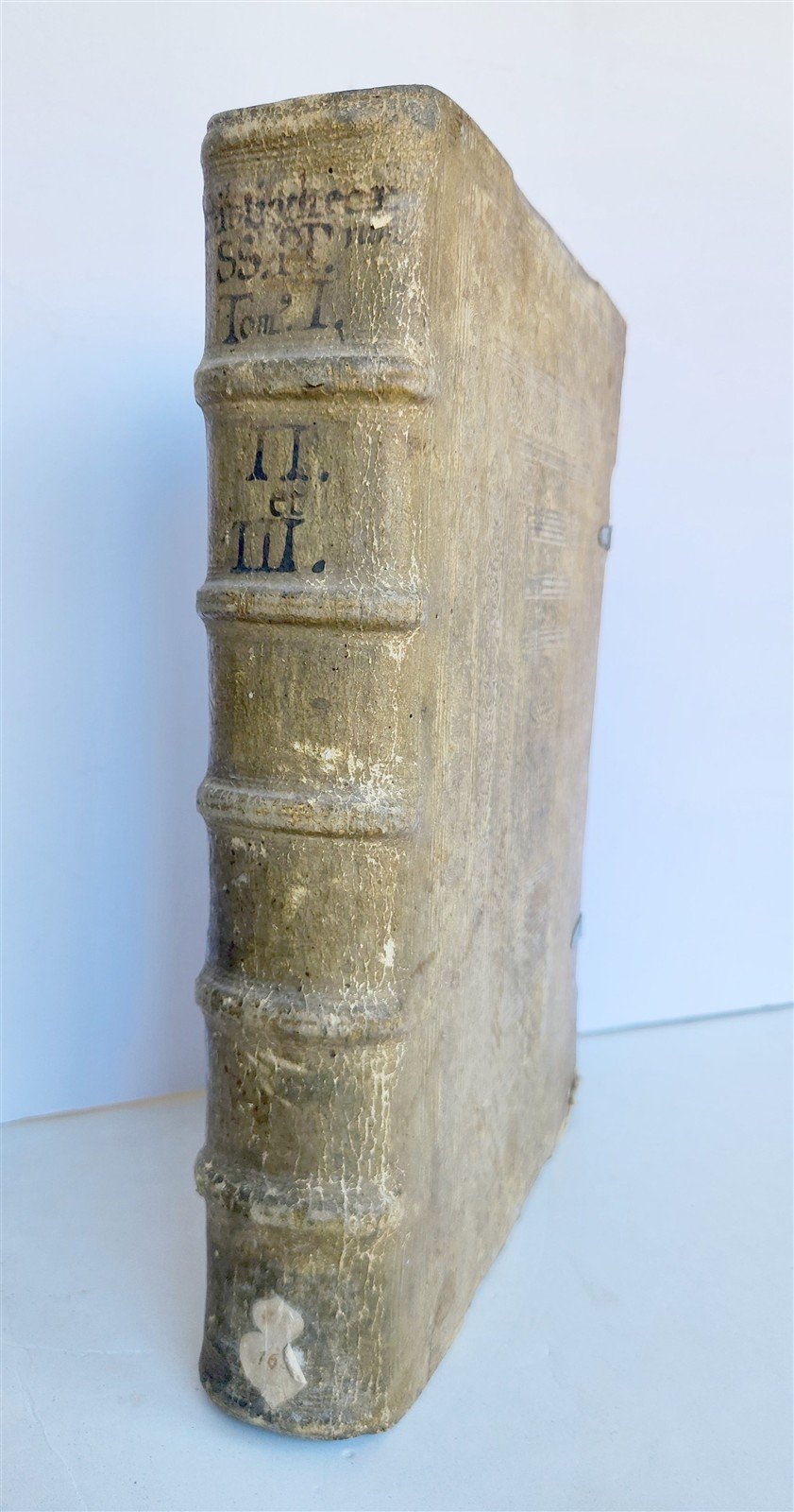 1575 Sacrae bibliothecae sanctorum patrum 16th cent. ANTIQUE PIGSKIN BOUND FOLIO