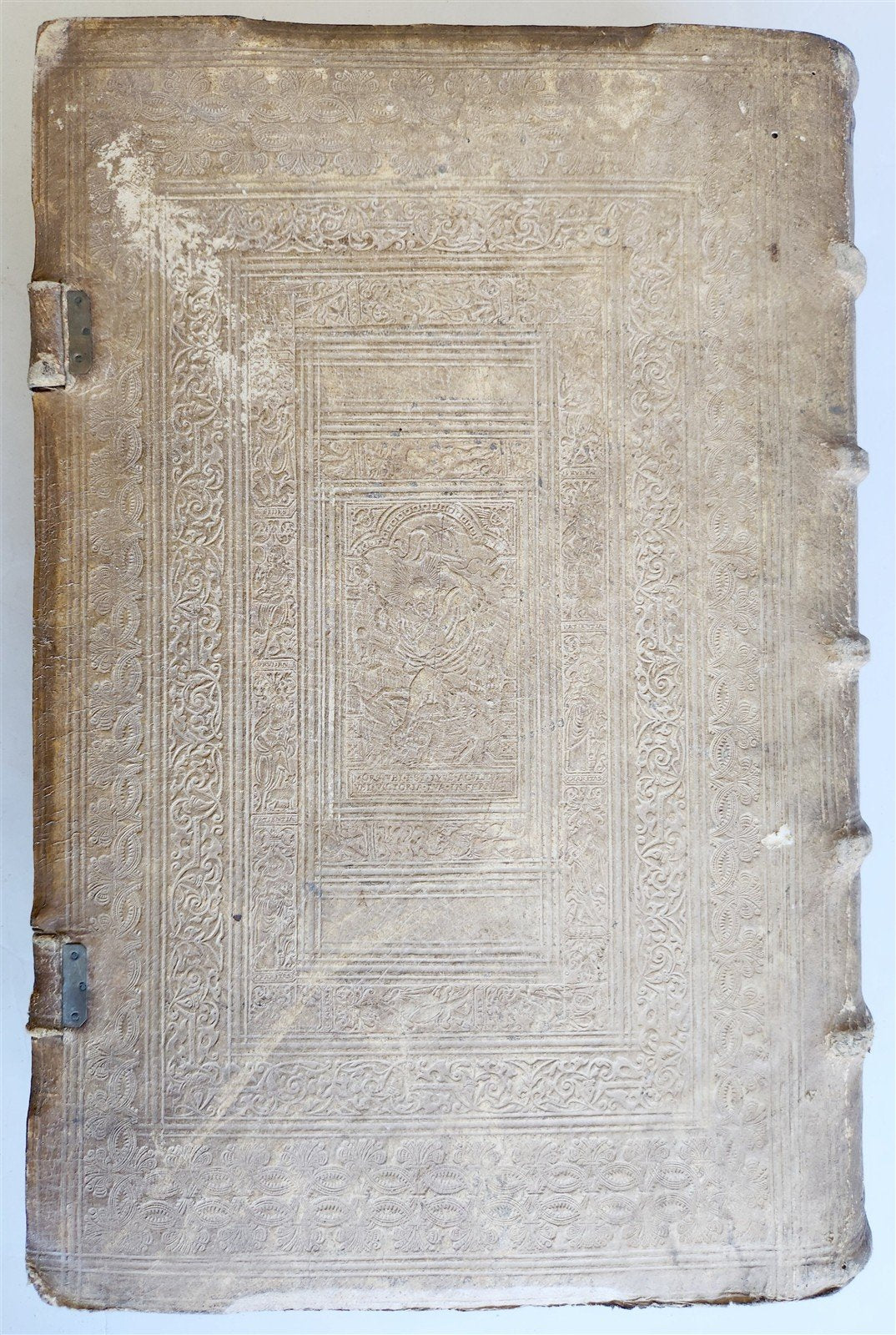 1575 Sacrae bibliothecae sanctorum patrum 16th cent. ANTIQUE PIGSKIN BOUND FOLIO
