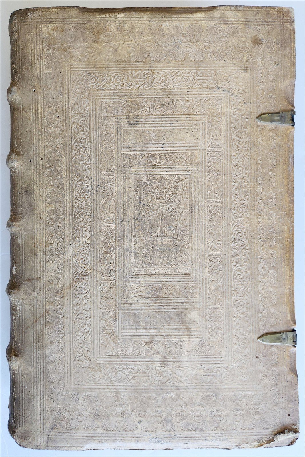 1575 Sacrae bibliothecae sanctorum patrum 16th cent. ANTIQUE PIGSKIN BOUND FOLIO