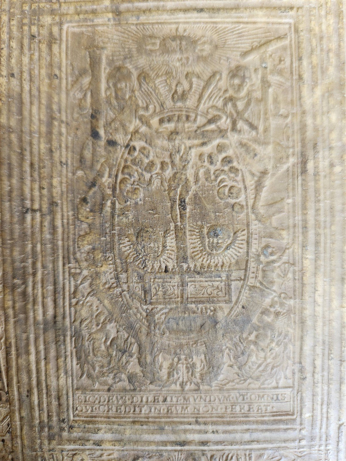 1575 Sacrae bibliothecae sanctorum patrum 16th cent. ANTIQUE PIGSKIN BOUND FOLIO