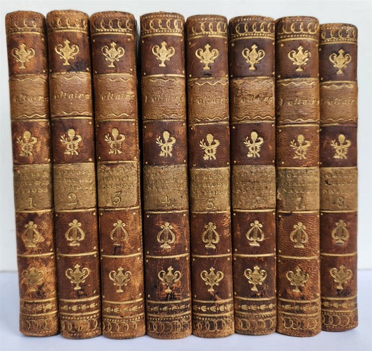 1805 VOLTAIRE 8 VOLUMES Essai sur les moeurs et l'esprit des nations ANTIQUE