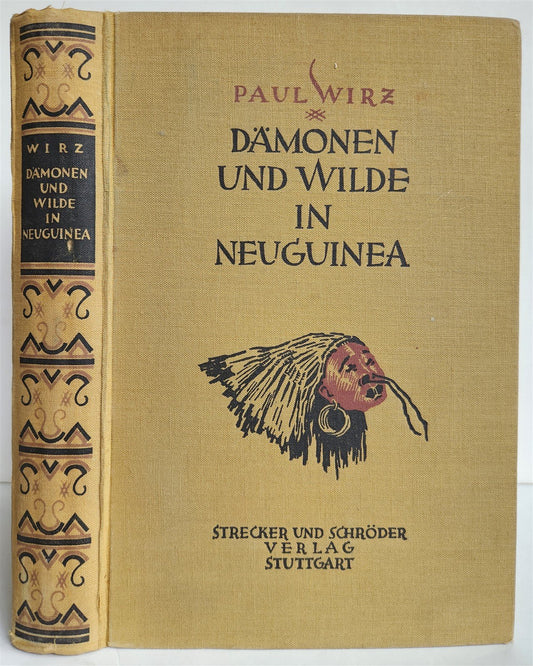 1928 DEMONS & SAVAGES in NEW GUINEA in GERMAN ILLUSTRATED ANTIQUE