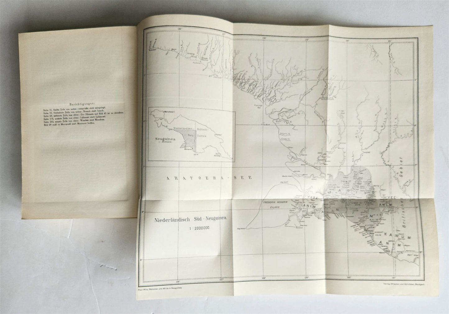 1928 DEMONS & SAVAGES in NEW GUINEA in GERMAN ILLUSTRATED ANTIQUE
