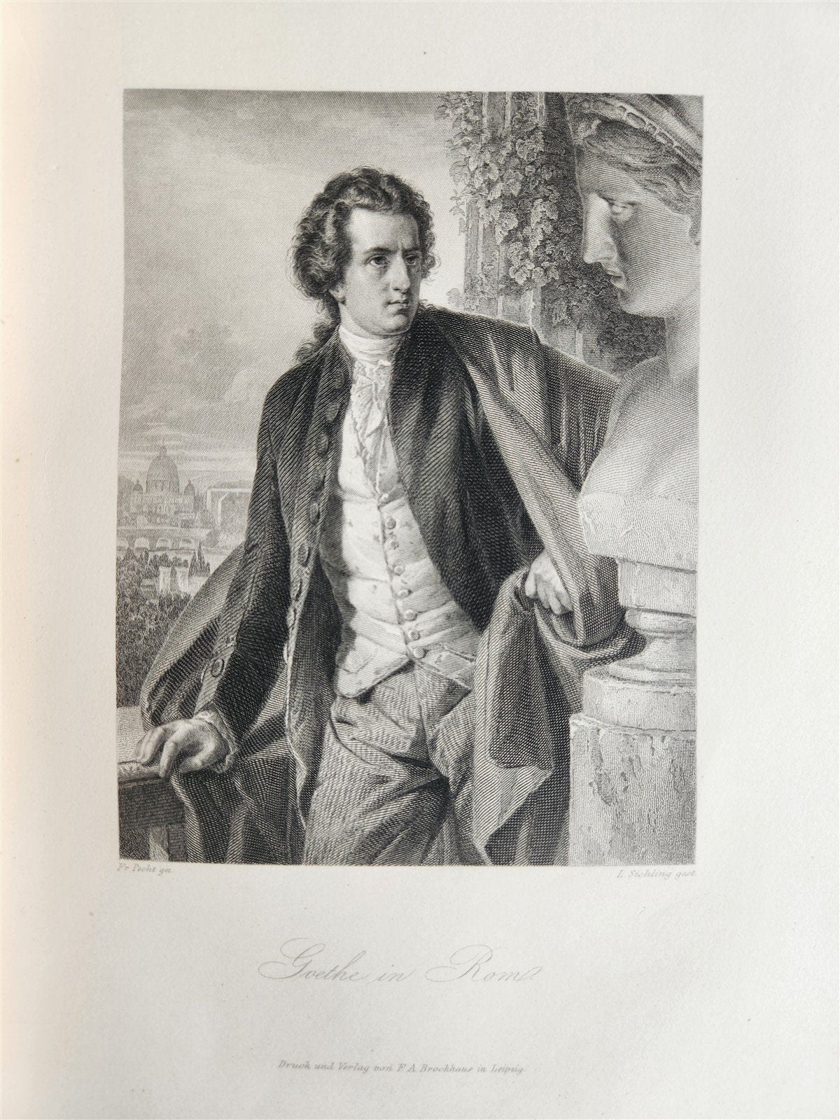 1864 GOETHE GALLERY ILLUSTRATED with 50 steel engravings ANTIQUE