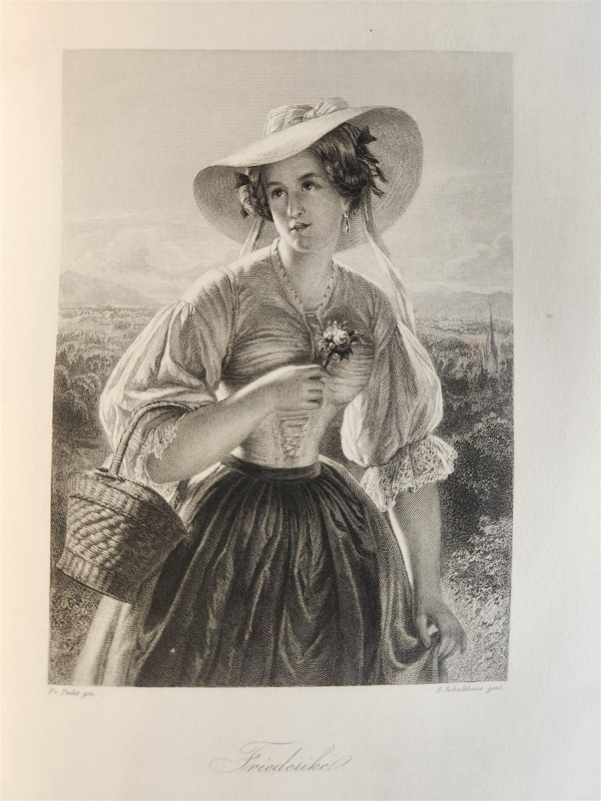 1864 GOETHE GALLERY ILLUSTRATED with 50 steel engravings ANTIQUE