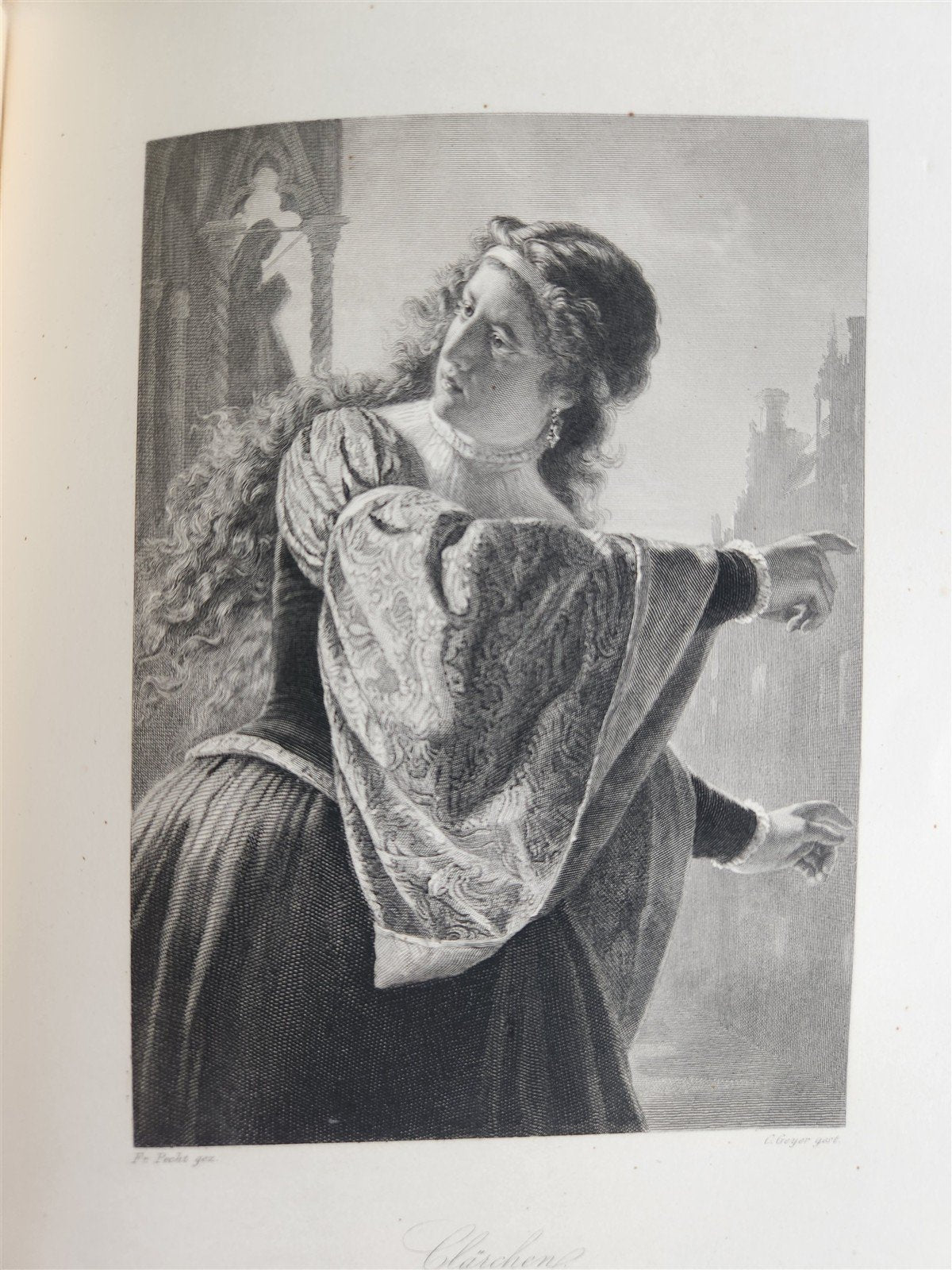 1864 GOETHE GALLERY ILLUSTRATED with 50 steel engravings ANTIQUE