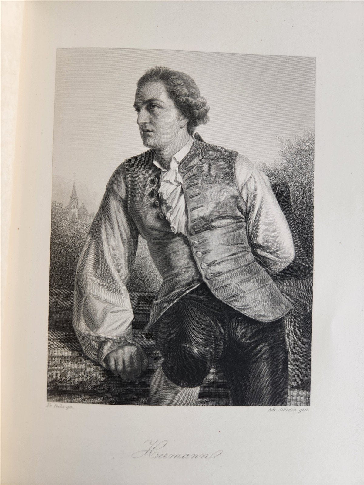 1864 GOETHE GALLERY ILLUSTRATED with 50 steel engravings ANTIQUE