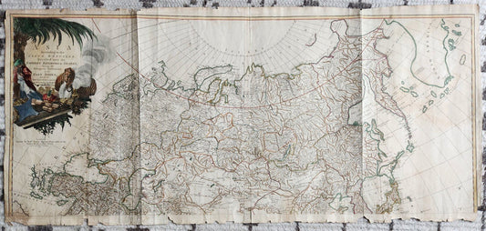 1772 ASIA MAP large 22 x 48" antique RUSSIA SIBERIA rare