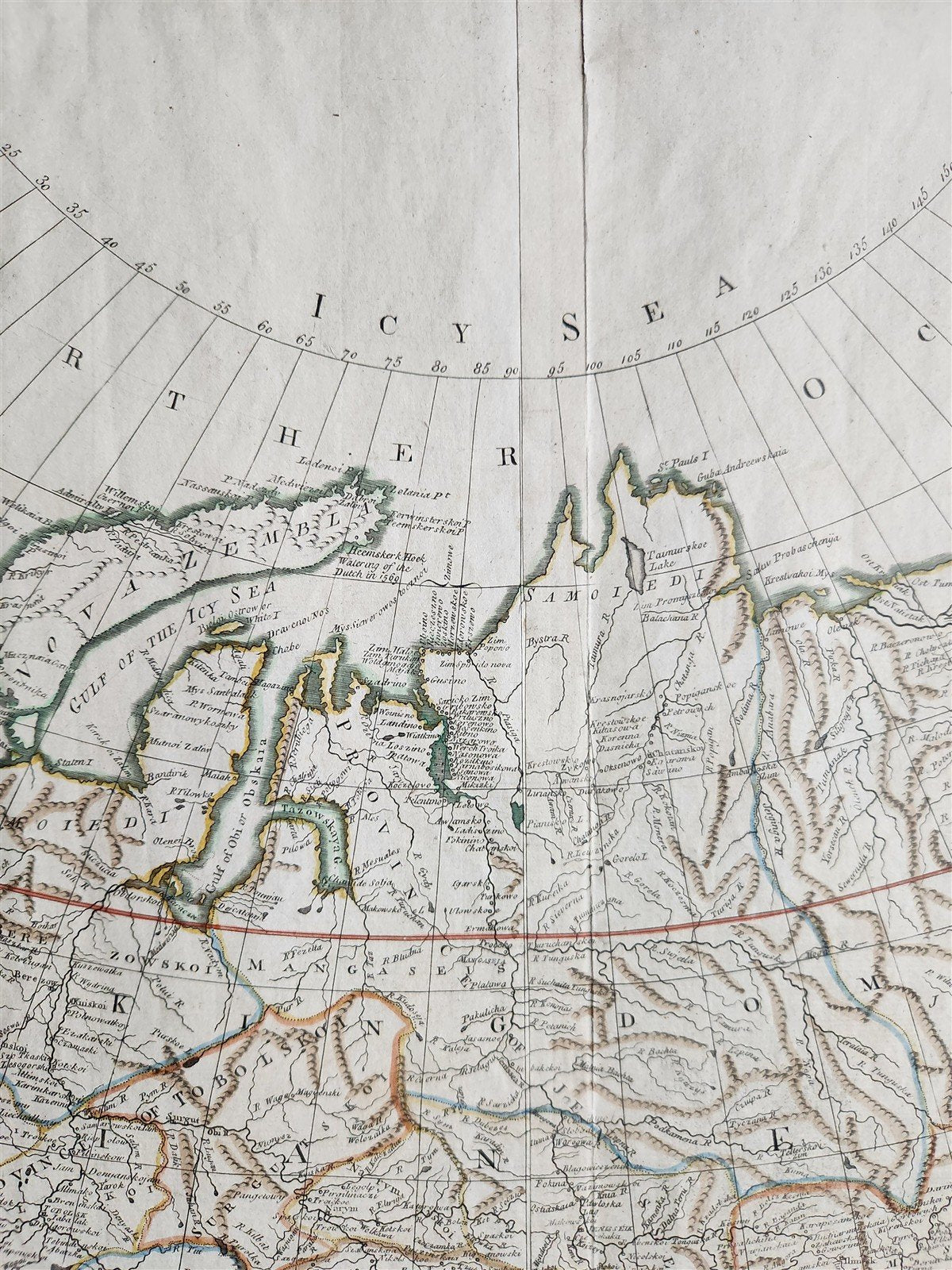 1772 ASIA MAP large 22 x 48" antique RUSSIA SIBERIA rare