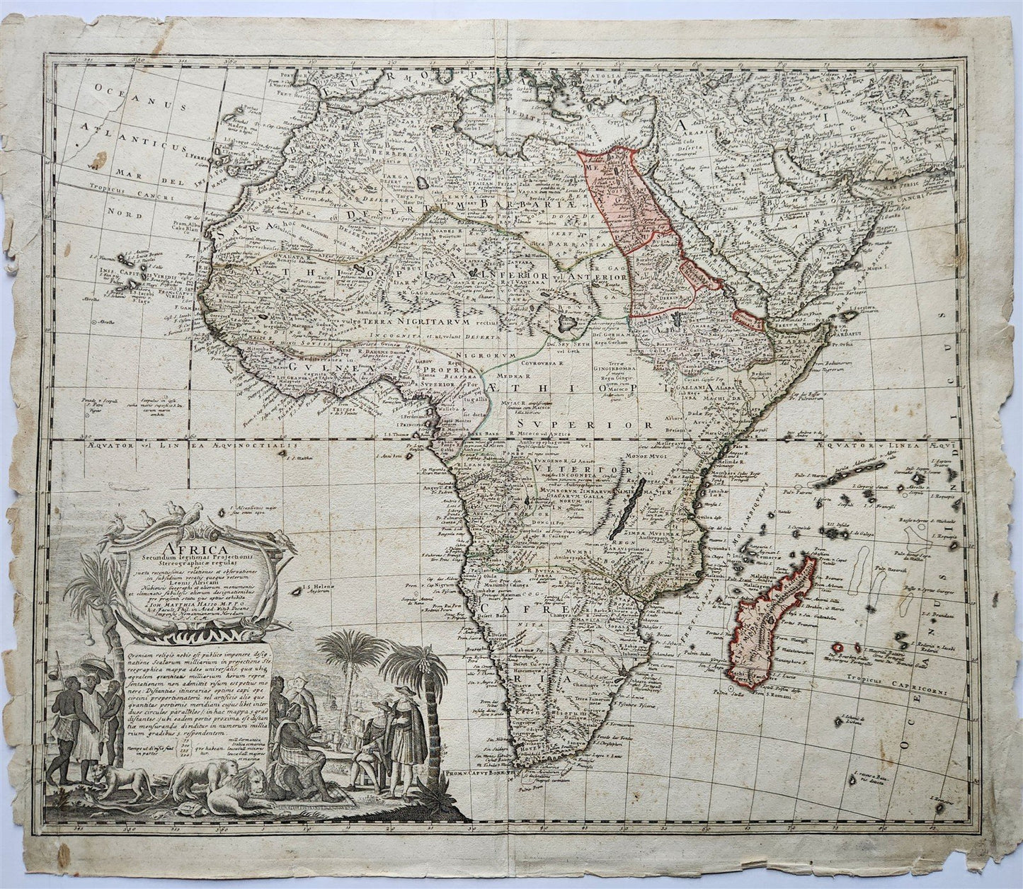 1737 AFRICA MAP antique 20 by 23"