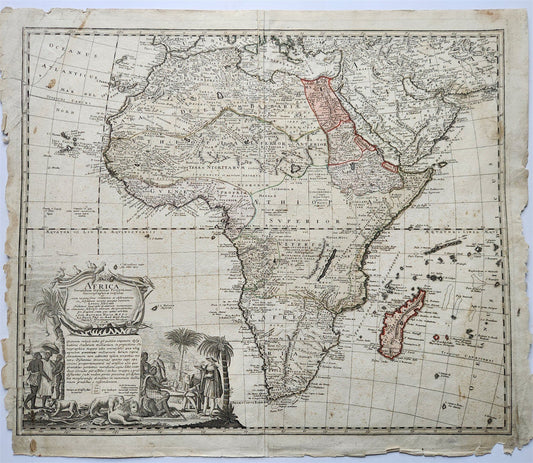 1737 AFRICA MAP antique 20 by 23"