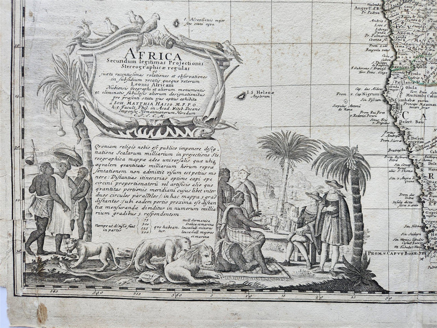 1737 AFRICA MAP antique 20 by 23"
