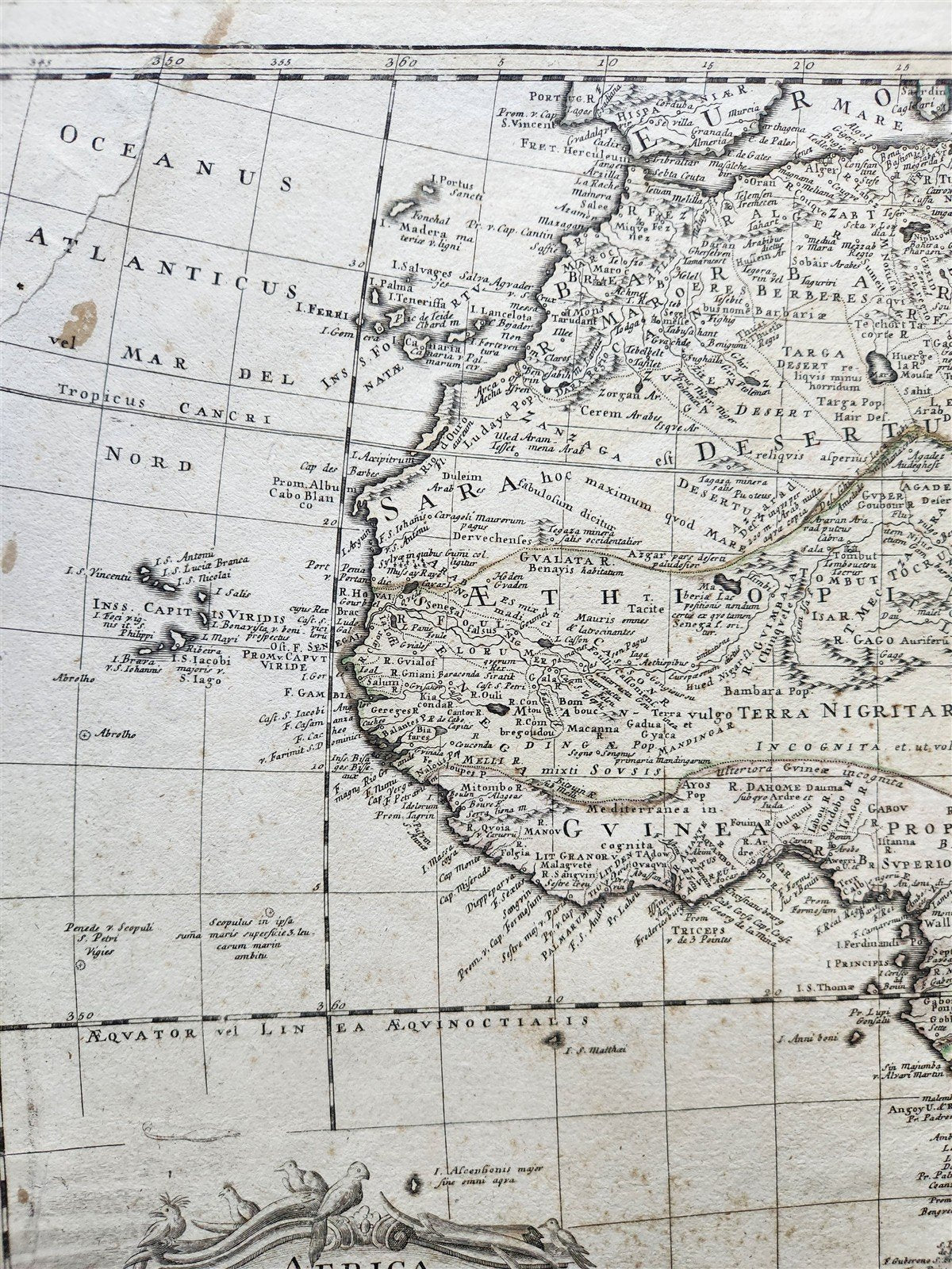 1737 AFRICA MAP antique 20 by 23"